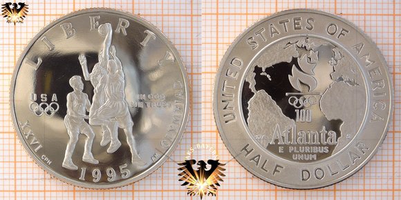 Half Dollar, USA, 1995, XXVI Olympics Games Atlanta © aukauf.de 