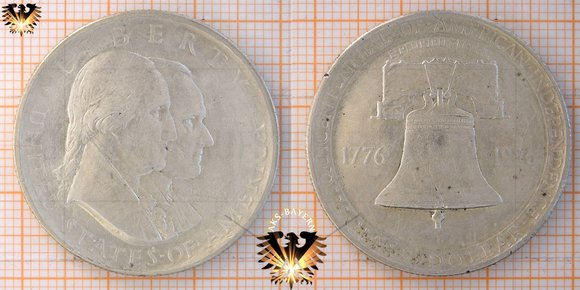 50 Cents, 1/2 Dollar, USA, 1926, Gedenkmünze zum 150. Jahrestag der Unabhängigkeit Amerikas, 1776-1926, US, Silbermünze
