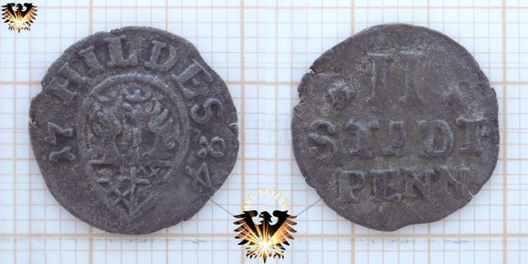 Freie Stadt Hildesheim Billonmünze von 1724, zu II Pfennig