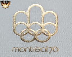Das Logo der 21. Olympischen Sommerspiele in Montreal 1976  - logo of the 1976 summer olympics Montreal© AuKauf.de