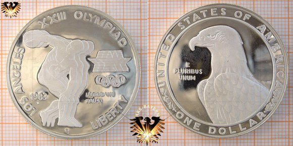 1 Dollar, USA, 1983 S, XIII Olympiad © aukauf.de 