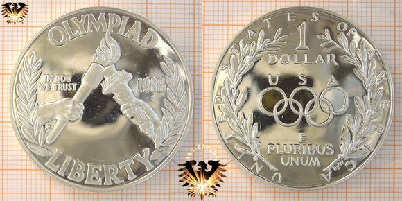 1 US Dollar, 1988, Gedenkmünze zu den olympischen Sommer-Spielen in Seoul 1988
