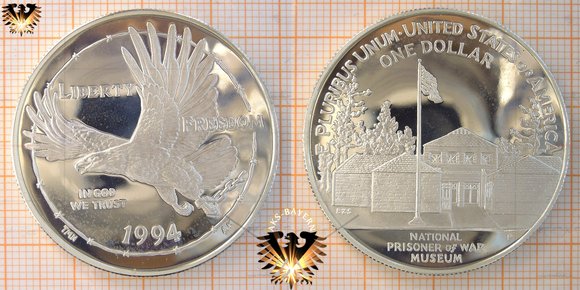 1 Dollar, USA, 1994, National Prisoner of War Museum, Veterans Dollar, Liberty Freedom © aukauf.de 