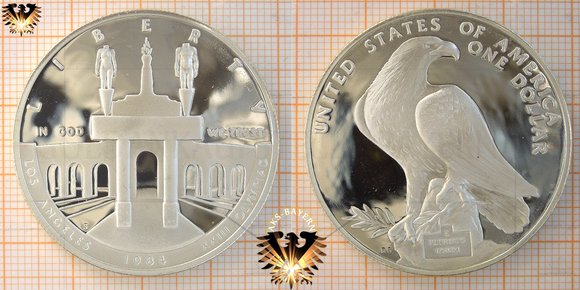 1 Dollar, USA, 1984, Los Angeles XXIII OLYMPIAD © aukauf.de 