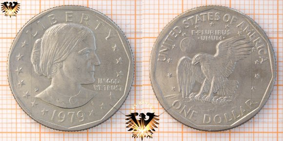 1 US Dollar, USA, 1979, Susan B. Anthony Dollar, 