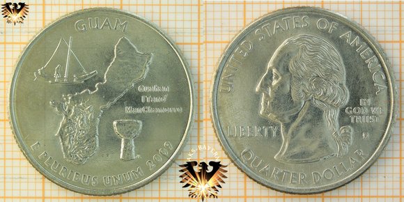 25 Cents, 1/4 US Dollar, 2009 D, Guam, Guahan Itano Manchamorro
