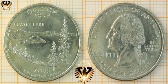 Quarter Dollar, USA, 2005, D, Oregon 1859 - Crater Lake © aukauf.de 