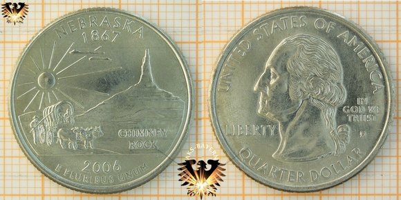 Quarter Dollar, USA, 2006, D, Nebraska 1867 © aukauf.de 