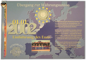 Vorderseite vom Numisblatt 1/2002 - Die erste 10 Euro Gedenkmünze nach der Deutschen Mark
