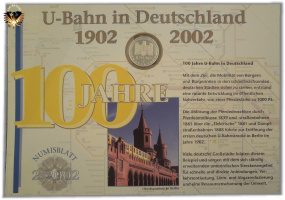 Vorderseite vom Numisblatt 2/2002 - 100 Jahre u-Bahn in Deutschland