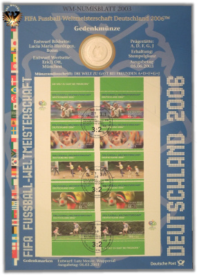 Numisblatt FIFA/2003 - Fussball Weltmeisterschaft Deutschland 2006 Briefmarken