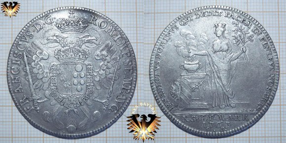 Nürnberg Stadt Taler 1763, Franciscvs Thaler Silber Münze © AuKauf.de