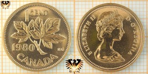 1 Cent, Canada, 1980 Elizabeth II
