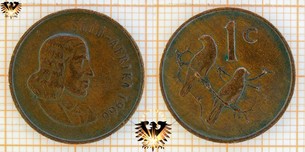 1 Cent, Suid Afrika, 1966, Südafrika, Jan van Riebeeck