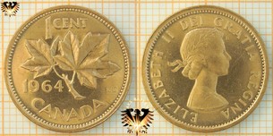 1 Cent, Canada, 1964 Elizabeth II