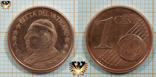 1 Euro-Cent Münze Vatikan, 2003, Citta del  Vorschaubild