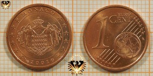 1 Euro-Cent, Monaco, 2001, nominal