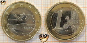 1 Euro, Finnland, 2000, nominal, Singschwäne  Vorschaubild