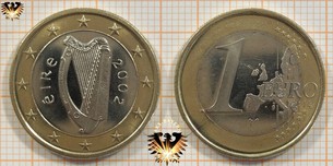 1 Euro, Irland, 2002, nominal, keltische Harfe   Vorschaubild