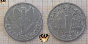 1 Franc 1943, Frankreich, Vichy 1940 - 1944  