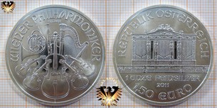 1,50 Euro, Österreich, 2011, Silberbarrenmünze - Wiener Philaharmoniker Vorschaubild