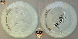 10 AUD, 10 Dollars, 1992, Australia, Kookaburra, 10 OZ Silver