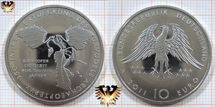 10 €, BRD, 2011 A, 625 Silber Archaeopteryx, Urzeitvogel