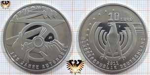 10 € Bundesrepublik Deutschland, 2011 in Kupfer Nickel. 125 Jahre Automobil
