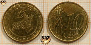 10 Euro-Cent, Monaco, 2001, nominal
