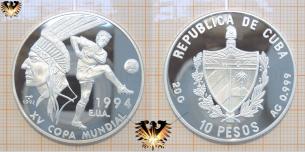Indianerkopf, Fußballer, 10 Pesos, Kuba, AG 0. Vorschaubild