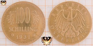 100 Schilling, 1931, 100 GoldSchilling, der Goldhunderter der 1. Republik