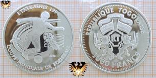 1000 Francs, 2002, Togo, Fußballer, WM-Logo, Coupe  Vorschaubild