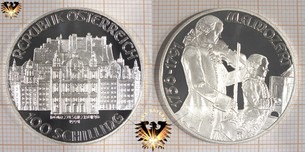 100 Schilling, 1991, W. A. Mozart (Wolfgang Amadeus Mozart), Salzburg, Silbermünze