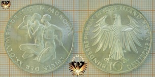 10 DM, BRD, 1972 F, Spiele der XX. Olympiade 1972 in München, Gedenkmünze