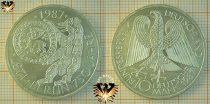10 DM, BRD, 1987 J, Berlin 750 Jahre, 1237-1987 Silber Gedenkmünze