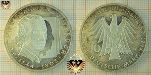 10 DM, BRD, 1994 G, Johann Gottfried Herder Münze