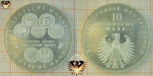 10 DM, BRD, 1998 F, 50 Jahre Deutsche Mark, 1948-1998