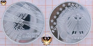10 €, BRD, 2003, A, 50. Jahrestag  Vorschaubild