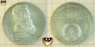 10 Mark, DDR, 1979, Ludwig Feuerbach,  Vorschaubild