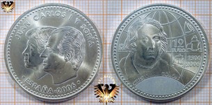 12 Euro, Spanien, 2006, 500. Todestag von Christoph Kolumbus Silbermünze