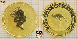 15 AUD, 15 Dollars, 1990, Australia Red Kangaroo, 1/10 oz. Gold