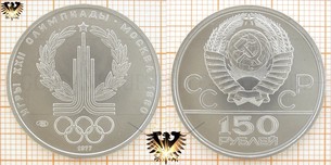 150 Rubel, 1977, CCCP, Russland, Olympiade Moskau 1980 Platin