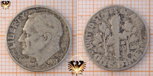 10 Cent, 1 Dime, USA, 1951, Roosevelt  Vorschaubild