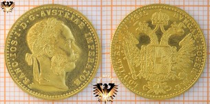 1 Dukat Ankauf, 1 fachen Dukat verkaufen, 1915, Franc I D G Austriae Imperator, Doppelmonarchie, Gold Münze