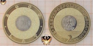 Münze: 2 Złote, Polen, 2000, Lat. 2000 - Jahre 2000, 2001 Münzen