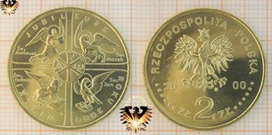 Münze: 2 Złote / Zloty, Polen, 2000, Wielki Jubileusz Roku 2000 Jubiläumsjahr 2000 