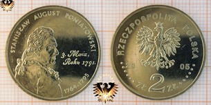 Münze: 2 Złote, Zloty, Polen, 2005, Stanislaw August Poniatowski, 3. Maia Roku 1791.
