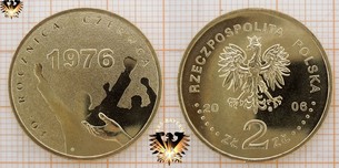 Münze: 2 Złote / Zloty Polen, 2006, 30. Rocznica Czerwca 1976 Münzen