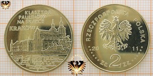Münze: 2 Złote, Polen, 2011, Klasztor Paulinow na Sklace Krakow - Mit Blister zur Gedenkmünze