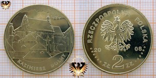 Münzen: 2 Złote, Polen, 2008, Kazimierz Dolny Münze